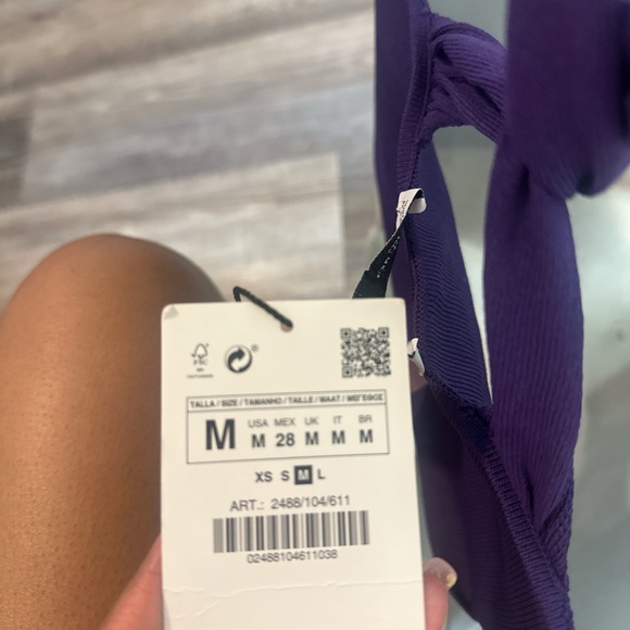 Zara Purple Twist Front Crop Top - Picture 5 of 5